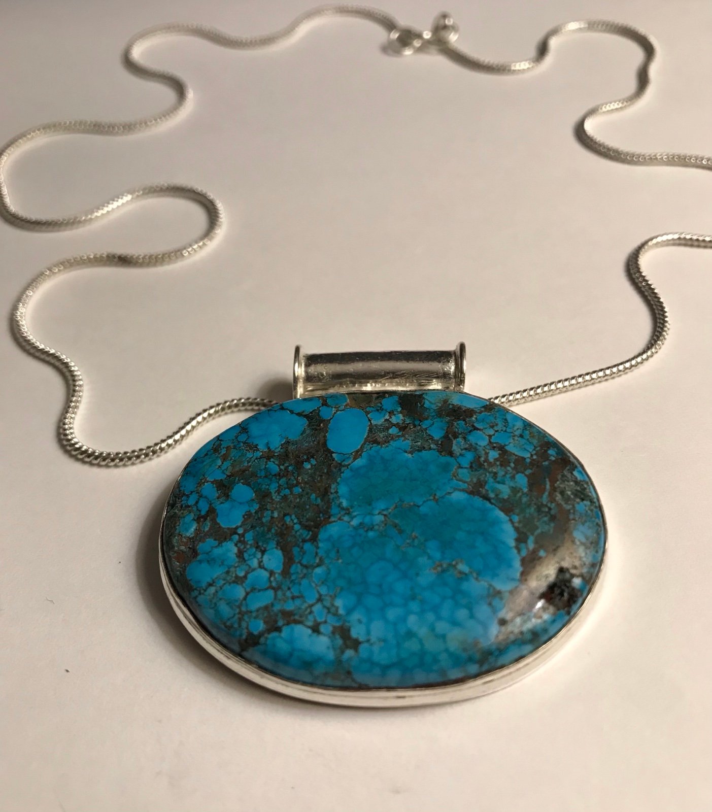 Stunning 925 Sterling Silver Turquoise Necklace