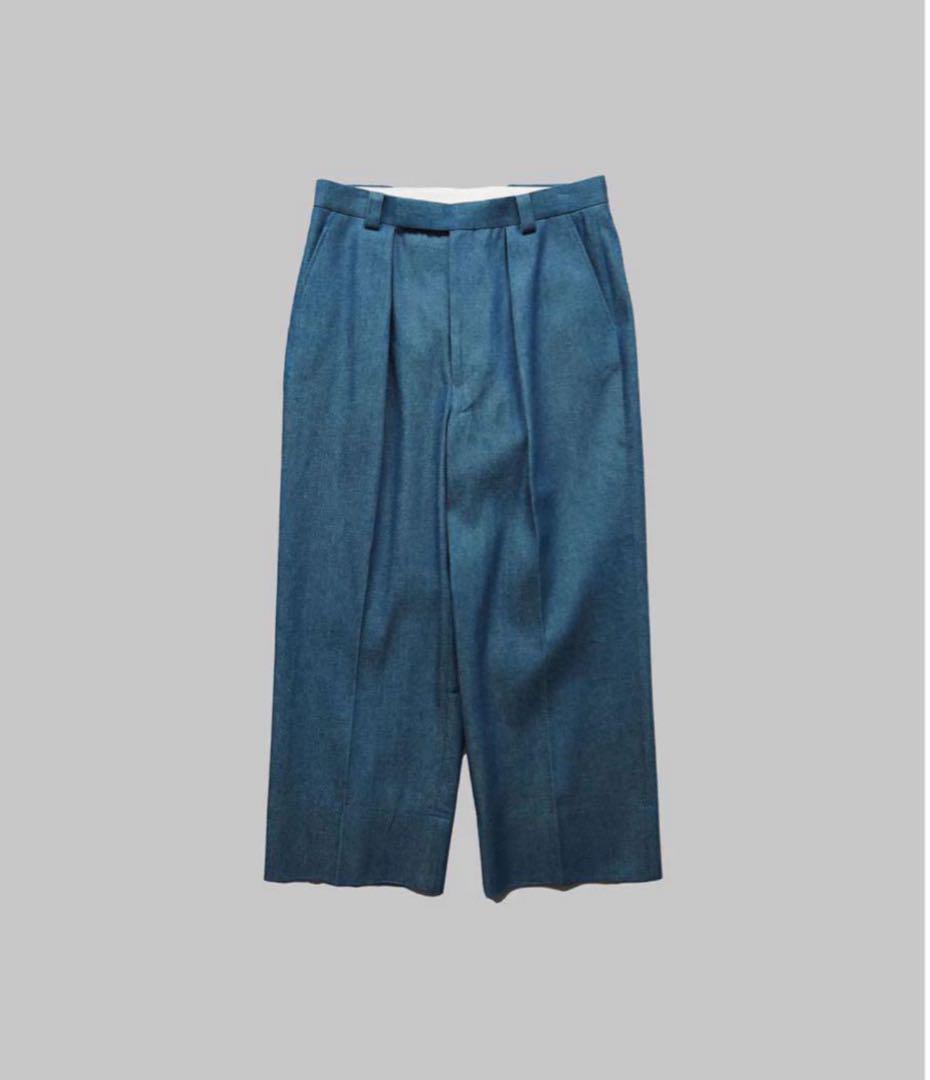 【18％OFF】 Excellent Dress BAGGY 1-TUCK DENIM SHUTTLE BLUE Condition パンツ