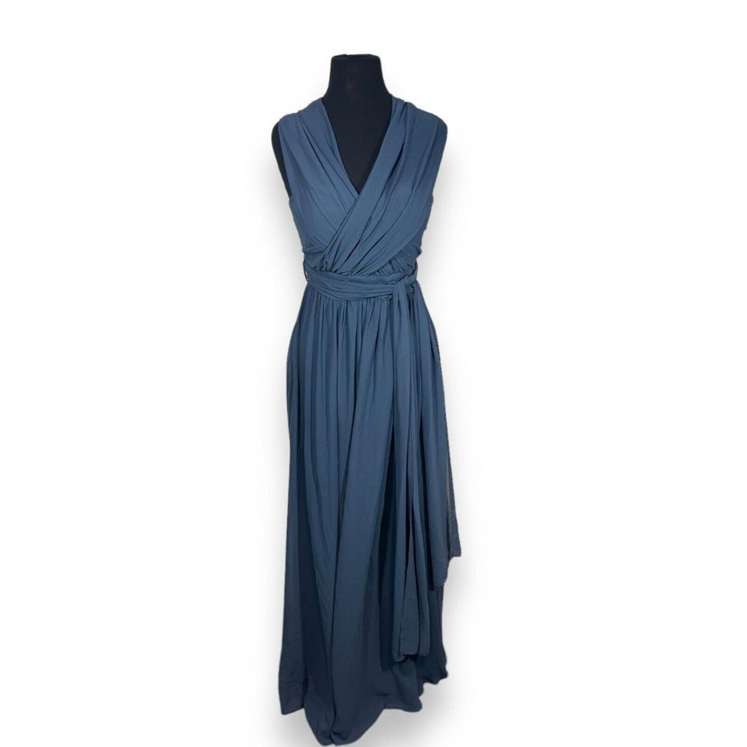 Birdy Grey Grace Convertable Maxi Dress Gown Women's Small Blue
