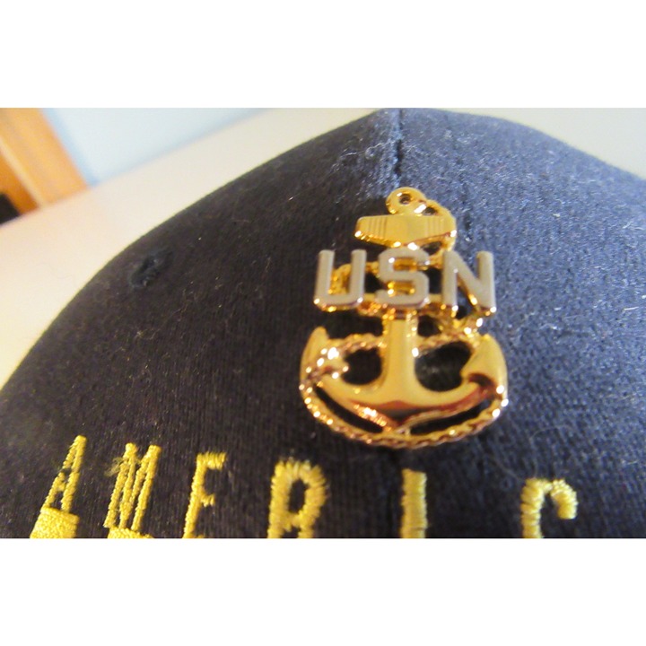 US Navy Chief Petty Officer Cap Hat Pin And Americas Navy Baseball Hat