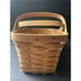 Large Vegetable Slat Wood Woven Handcrafted Farmhouse Cottage Gathering Basket