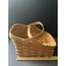 Large Vegetable Slat Wood Woven Handcrafted Farmhouse Cottage Gathering Basket
