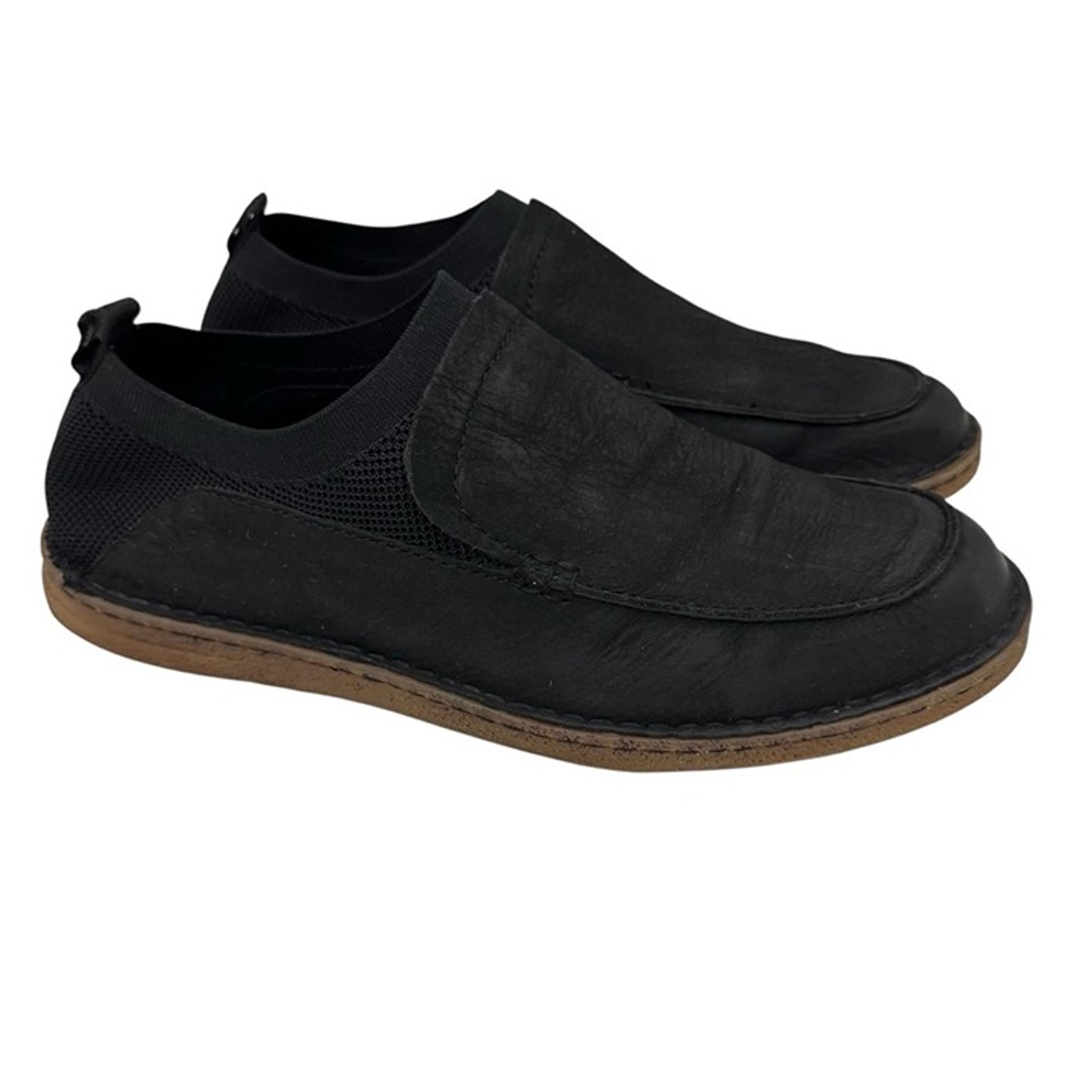 Born Distressed Suede Slip On Loafers Comfort Shoes Black Size 11