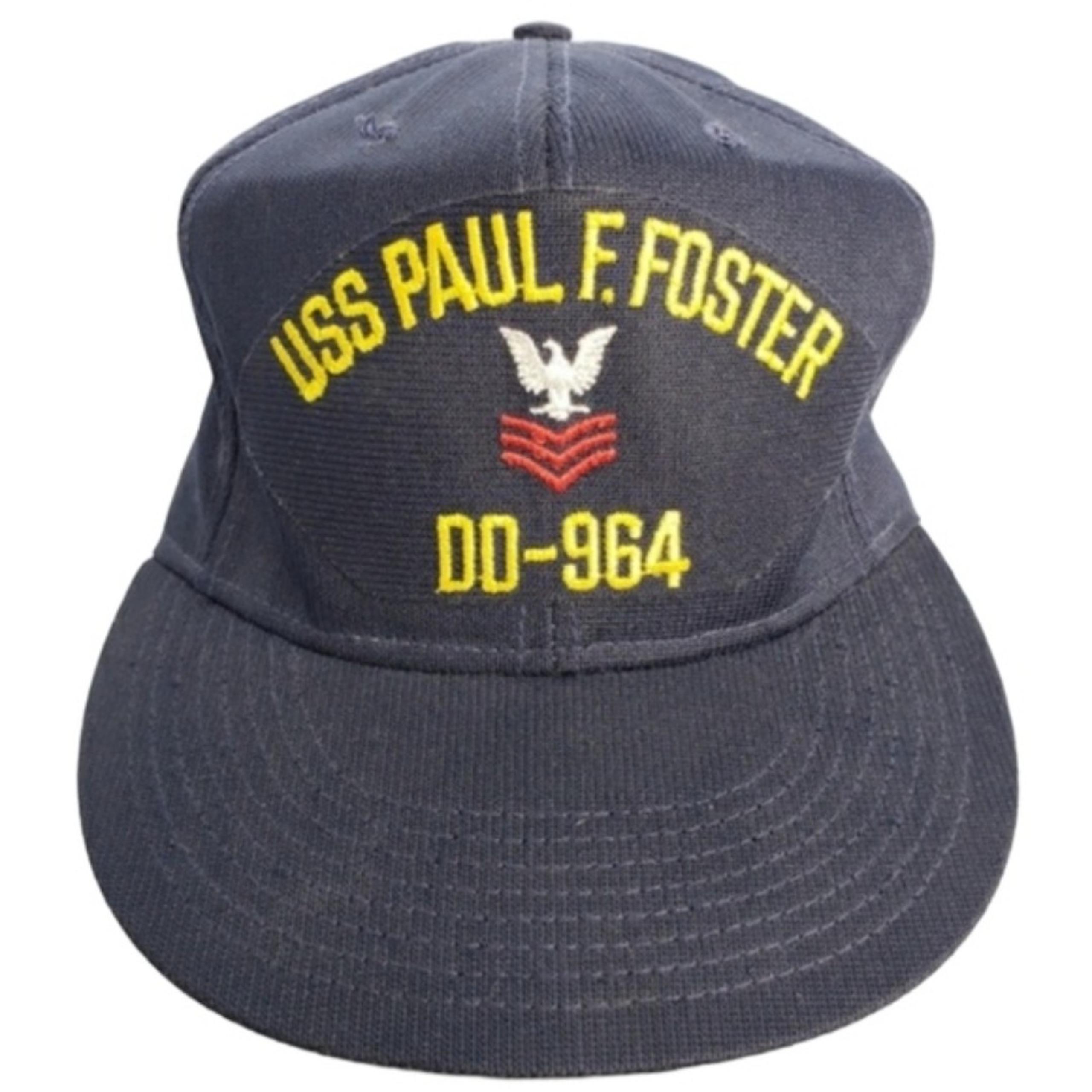 USS Paul F Foster DD-964 Embroidered Navy Naval Ball Cap, Vtg