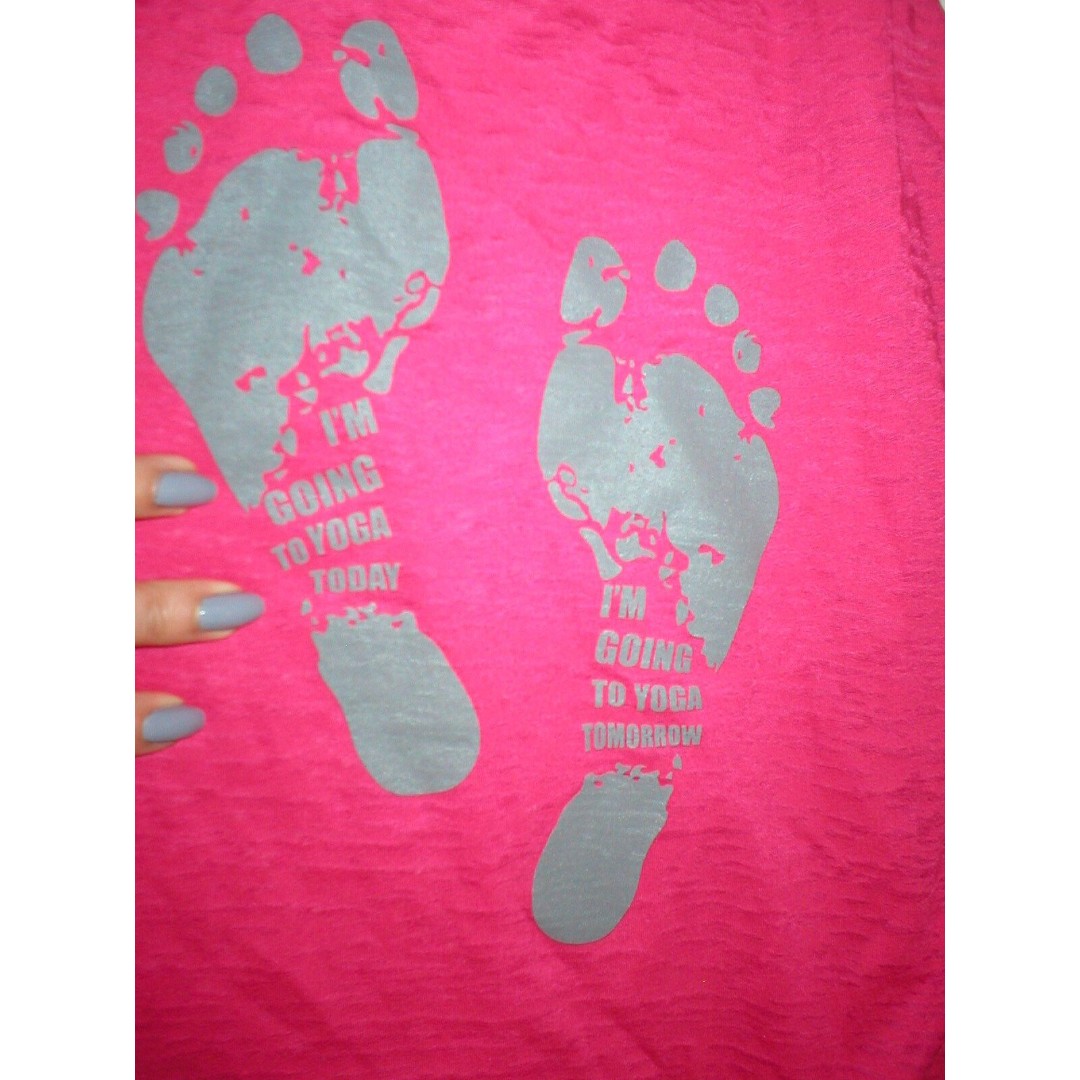 NWT New Women Colosseum I'm Going to Yoga Today Tomorrow Burnout S Tank Top Pink
