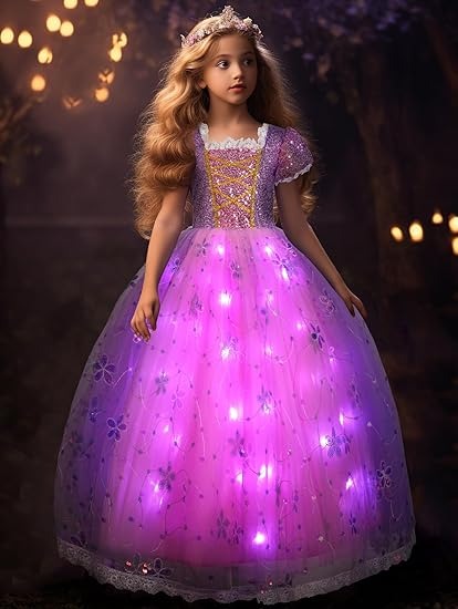 Light Up Princess Dress Up Clothes LED Girls Costume