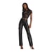 I AM GIA Women Saros Faux Leather Pants Mid Rise Straight Leg Black Size X Small