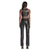 I AM GIA Women Saros Faux Leather Pants Mid Rise Straight Leg Black Size X Small