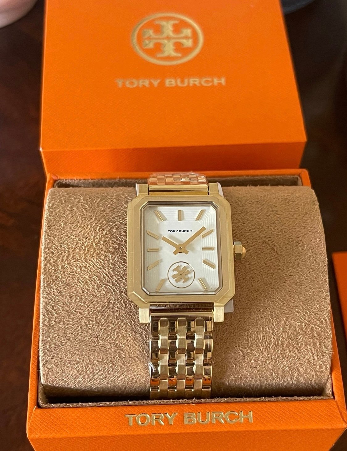 Tory Burch Women's Robinson Gold-Tone Stainless Steel Bracelet Watch