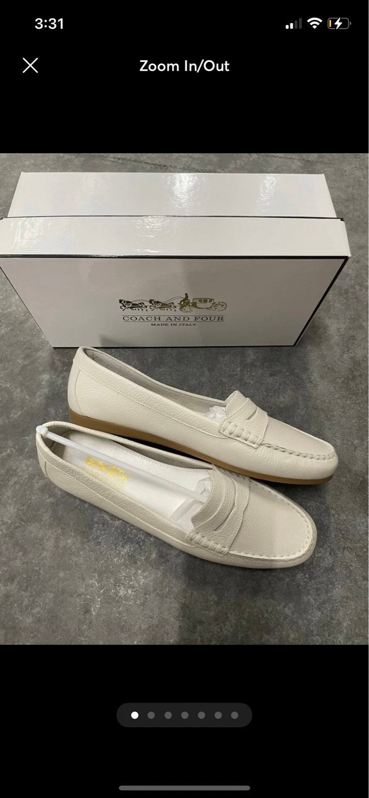 Coach white loafers