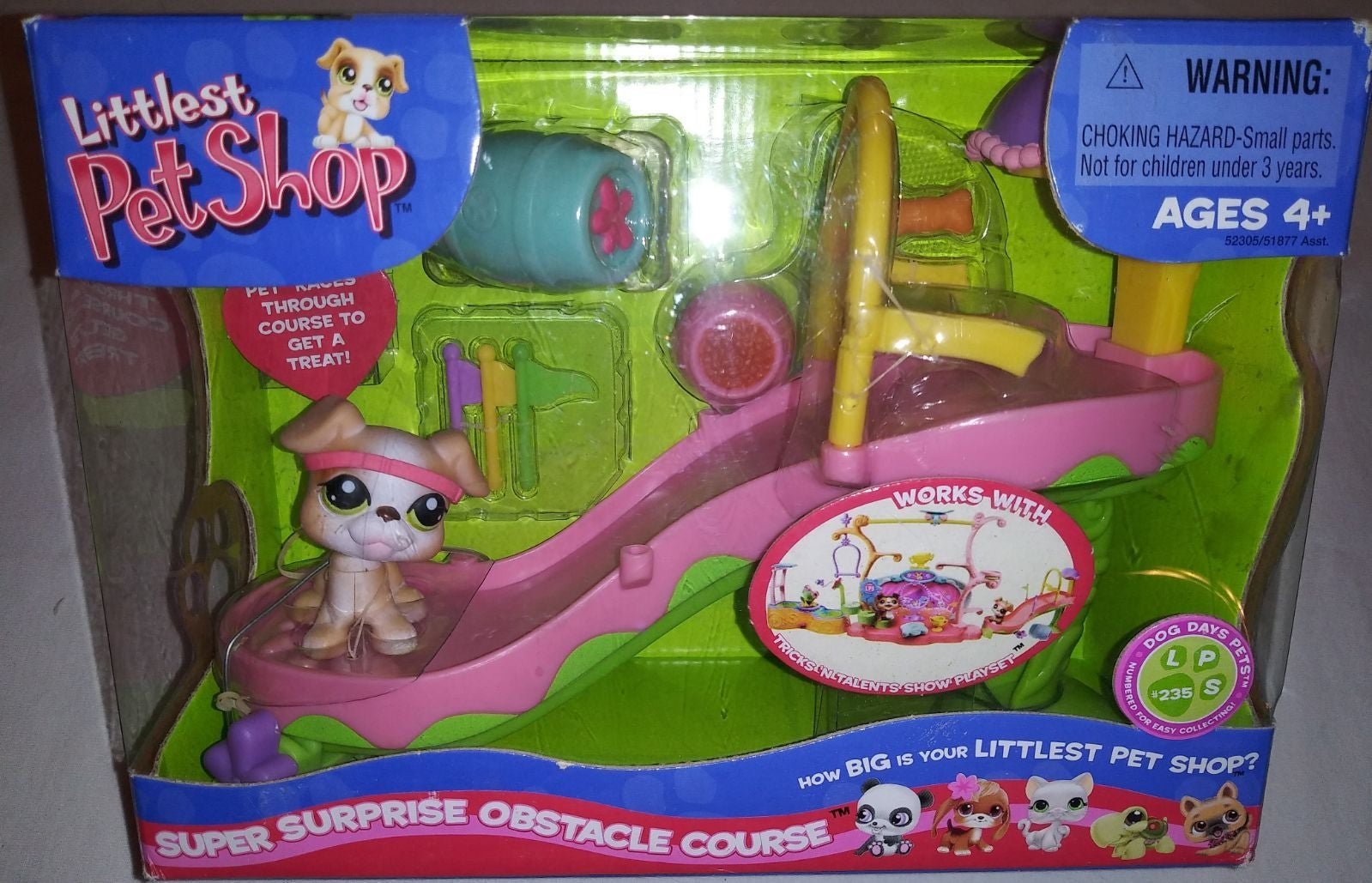 LPS Littlest Pet Shop 2006 SUPER SURPRISE OBSTACLE COURSE #235 Boxer Dog NIB NEW