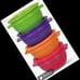 Tupperware 4 COLORED ONE TOUCH STAR BOWLS 500mL/16oz Pink Lime Orange Purple NEW