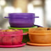 Tupperware 4 COLORED ONE TOUCH STAR BOWLS 500mL/16oz Pink Lime Orange Purple NEW