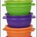 Tupperware 4 COLORED ONE TOUCH STAR BOWLS 500mL/16oz Pink Lime Orange Purple NEW