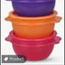 Tupperware 4 COLORED ONE TOUCH STAR BOWLS 500mL/16oz Pink Lime Orange Purple NEW