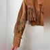 Outerwear By Phoenix 100% Leather Cropped Fringe Jacket Size S/M