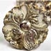 Vintage Ajax Provincial White Brass Metal Floral Gold Drawer Handle Set Of 5