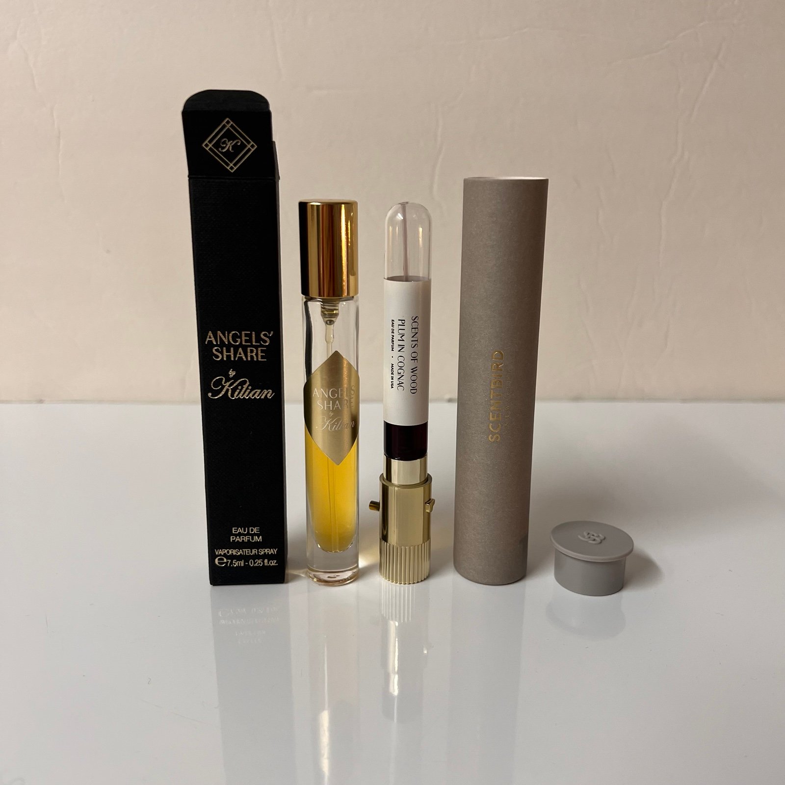 Kilian Angels Share and Scents of Wood Plum in Cognac Travel Bundle