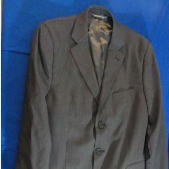 sz40L 3 BUTTON DESIGNER PERRY ELLIS CHARCOAL GRAY SUIT JACKET RC 1024