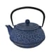 Tetsubin cast iron purple floral teapot w/ handle, lid, stainless steel strainer