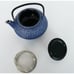 Tetsubin cast iron purple floral teapot w/ handle, lid, stainless steel strainer