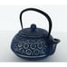 Tetsubin cast iron purple floral teapot w/ handle, lid, stainless steel strainer