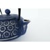 Tetsubin cast iron purple floral teapot w/ handle, lid, stainless steel strainer