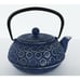 Tetsubin cast iron purple floral teapot w/ handle, lid, stainless steel strainer