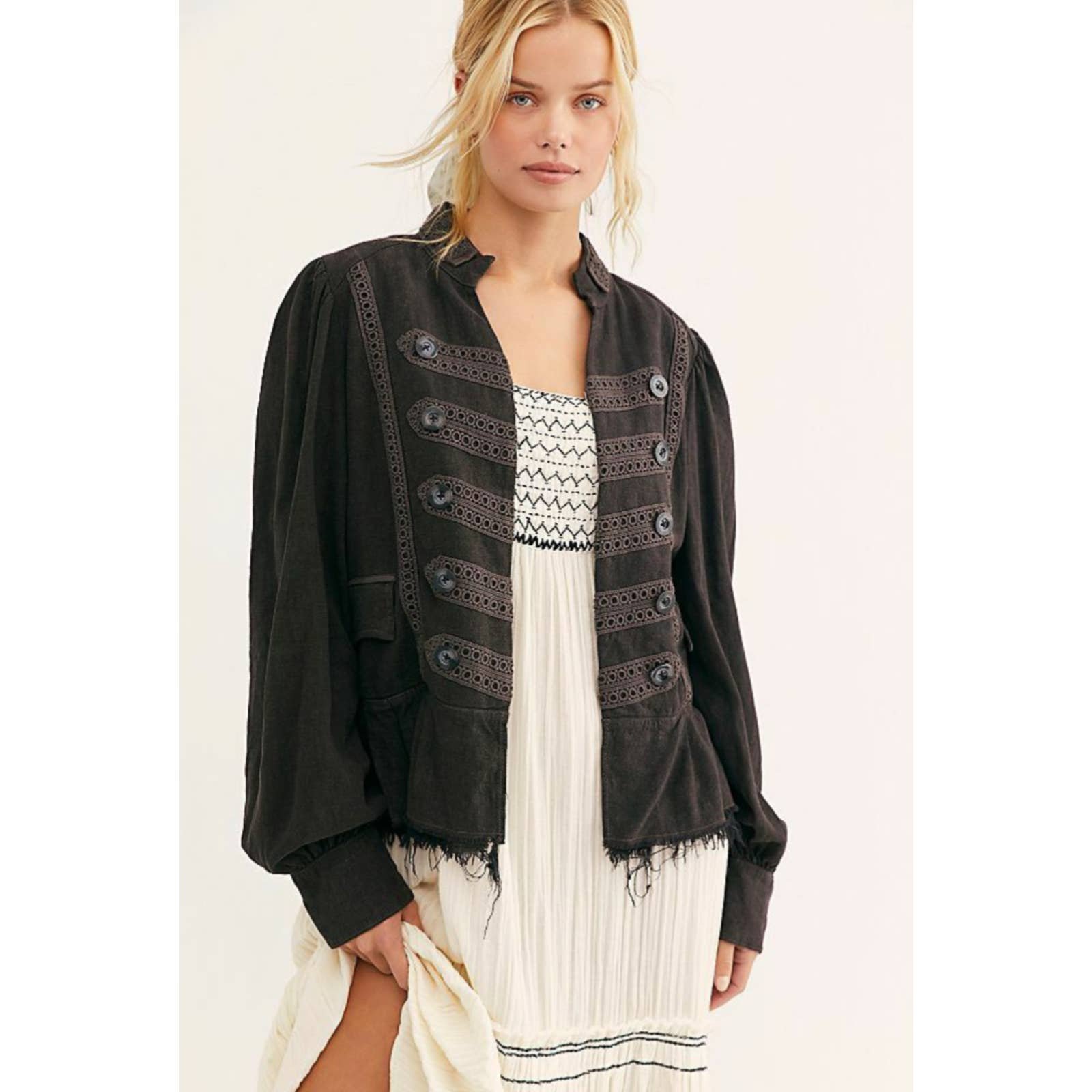 Free People Ariana Jacket Washed Black NWT Small MSRP 168