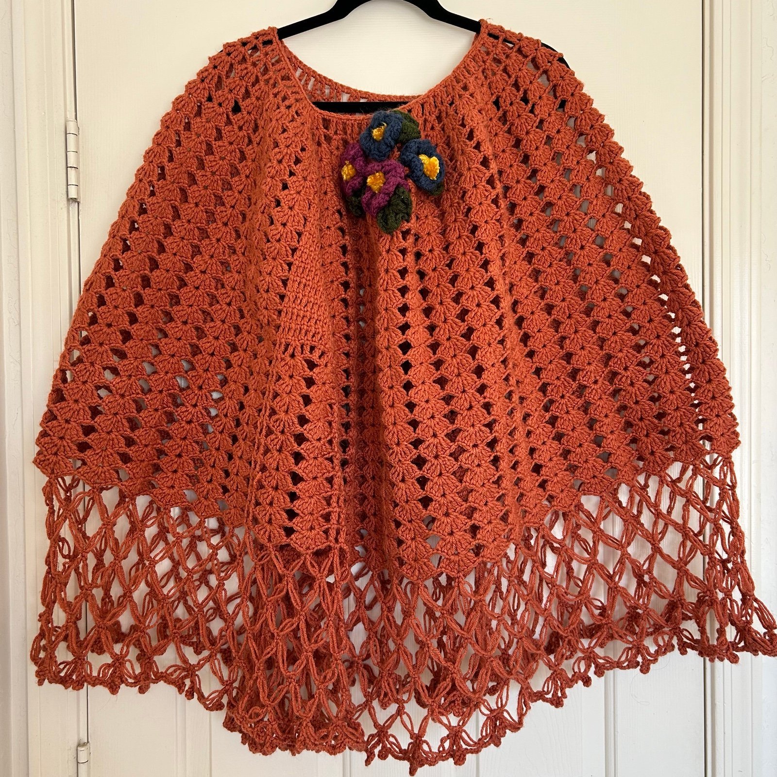 Handmade Crotchet Poncho OS