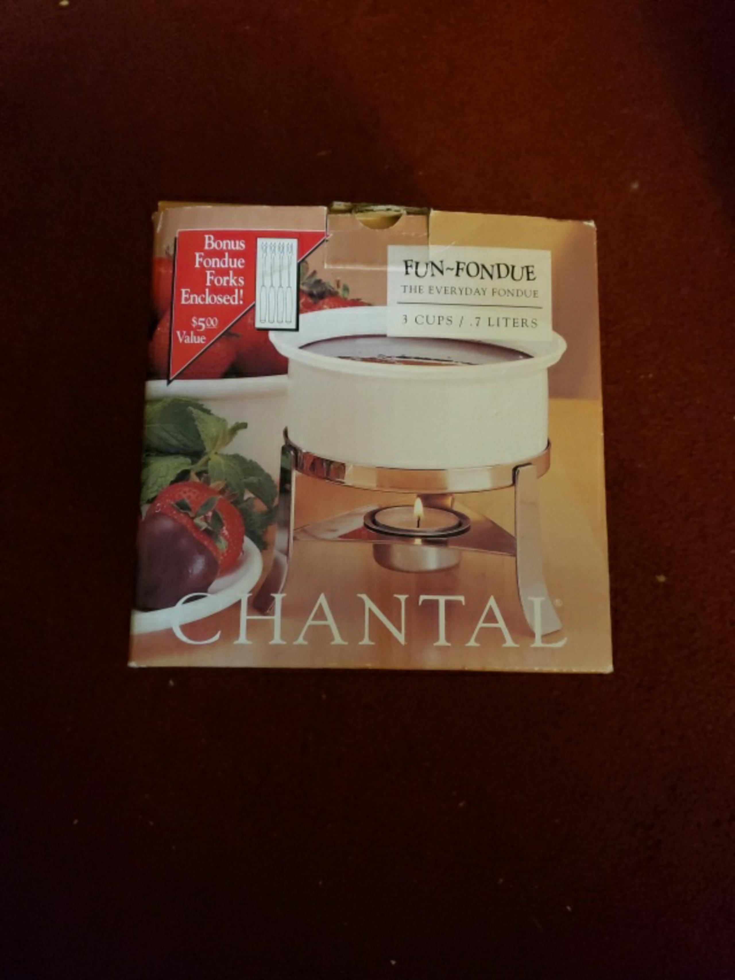 Chantal Fun Fondue Tealight Warmer for Parties Heat Butter, Queso, Chocolate NIB