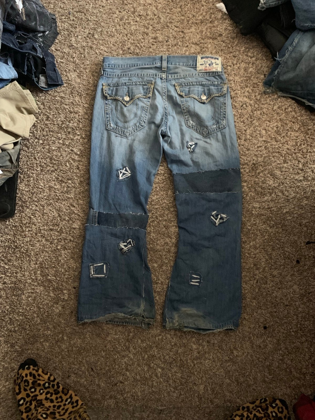 y2k mens custom reworked true religion jeans size 36x30