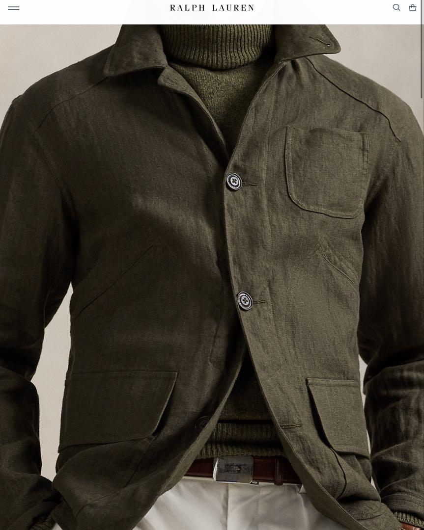Linen Herringbone Utility Jacket