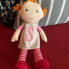 Soft Baby Doll Roya - 10 Rag Doll with Red Pigtails, Pink Dress - Machine Wash