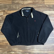 Vintage Polo Ralph Lauren Jacket Mens Size XL Polartec Fleece Full Zip Black