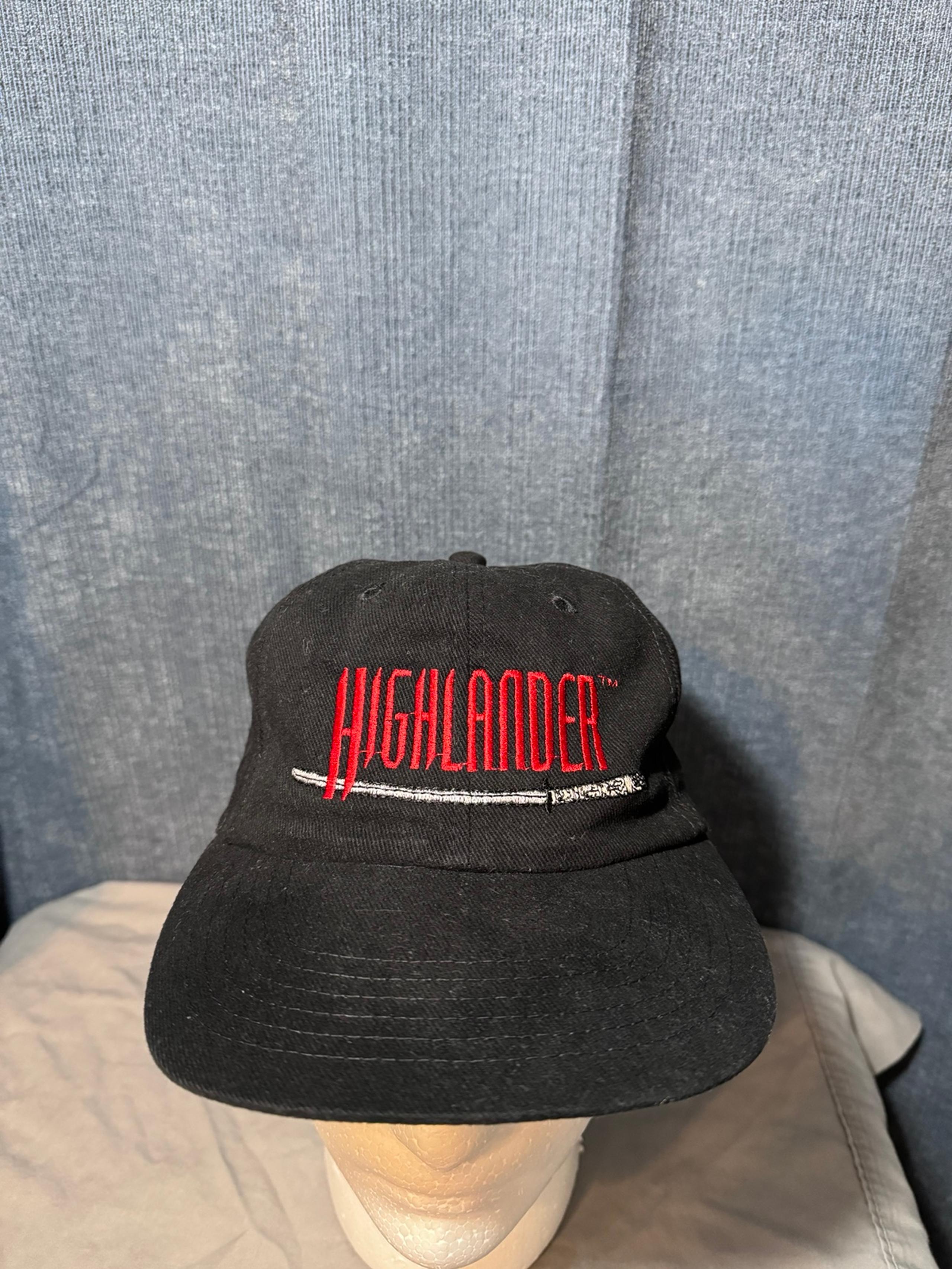 Vintage Highlander movie promo embroidered SnapBack hat black/red