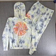 True Religion Mens Fleece Sweatsuit Hoodie Joggers Tracksuit Size M Tie Dye