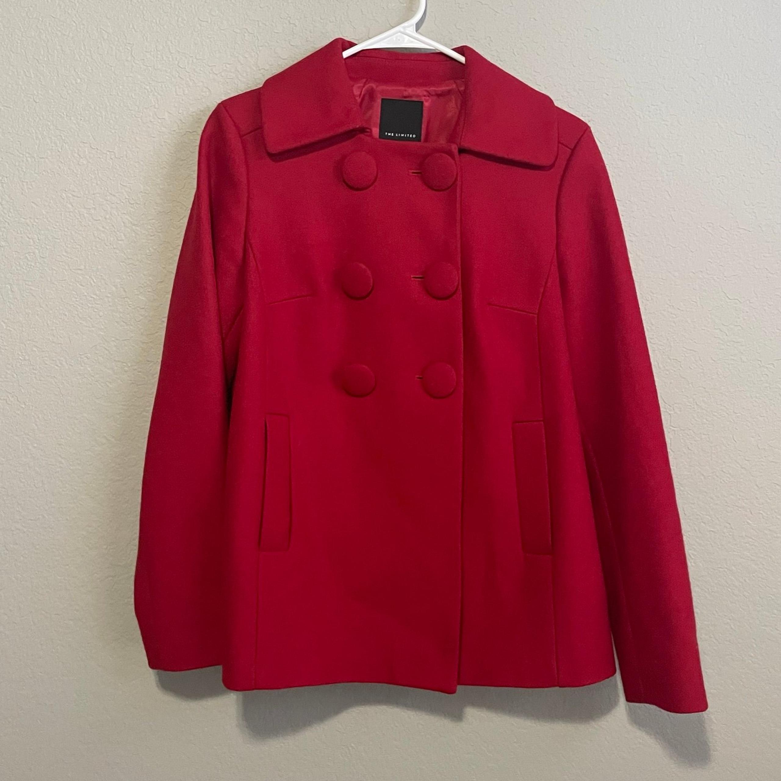 The Limited women’s medium wool red jacket pea coat