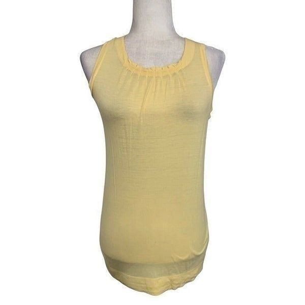 Vince Brand Label Womens Solid Soft Yellow Tank Top Cotton Viscose Xs