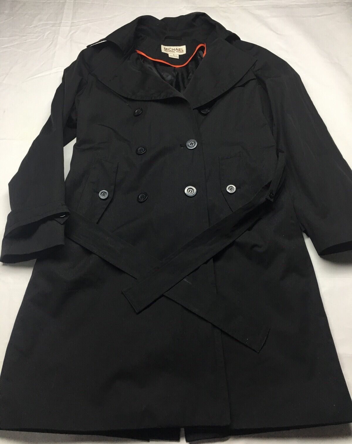 Michael Kors Coat Water Resistant Belted One Vent Black Women's Small