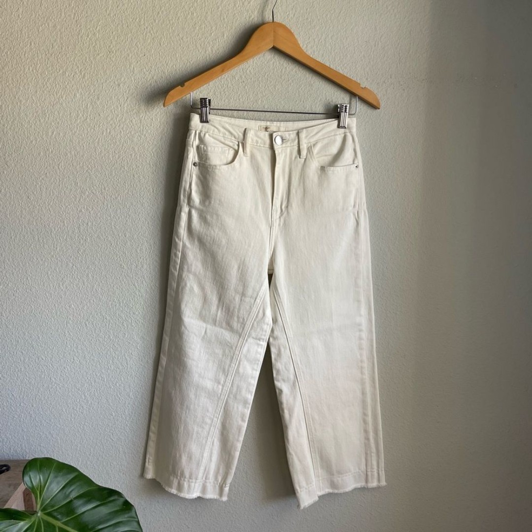Maje Pamier High Rise Ankle Jeans in White
