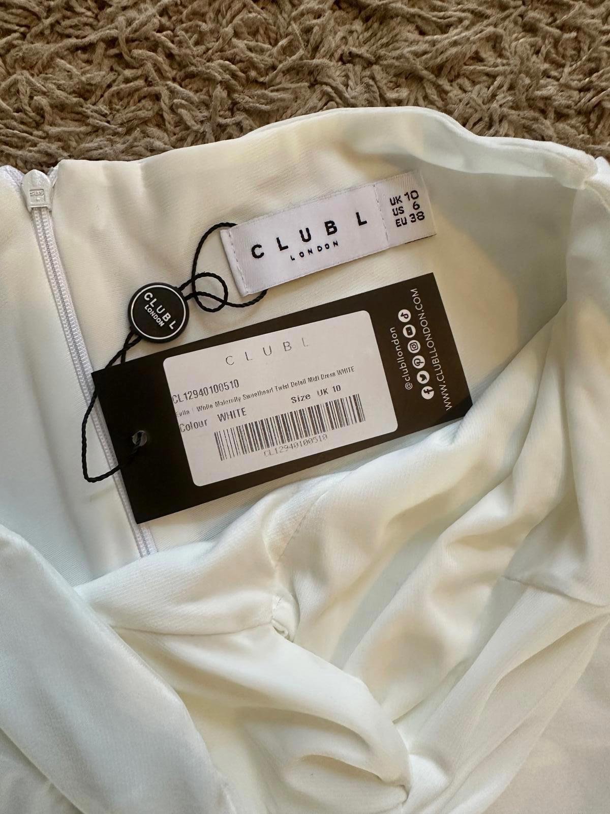 CLUB L London Elegant White Midi Dress