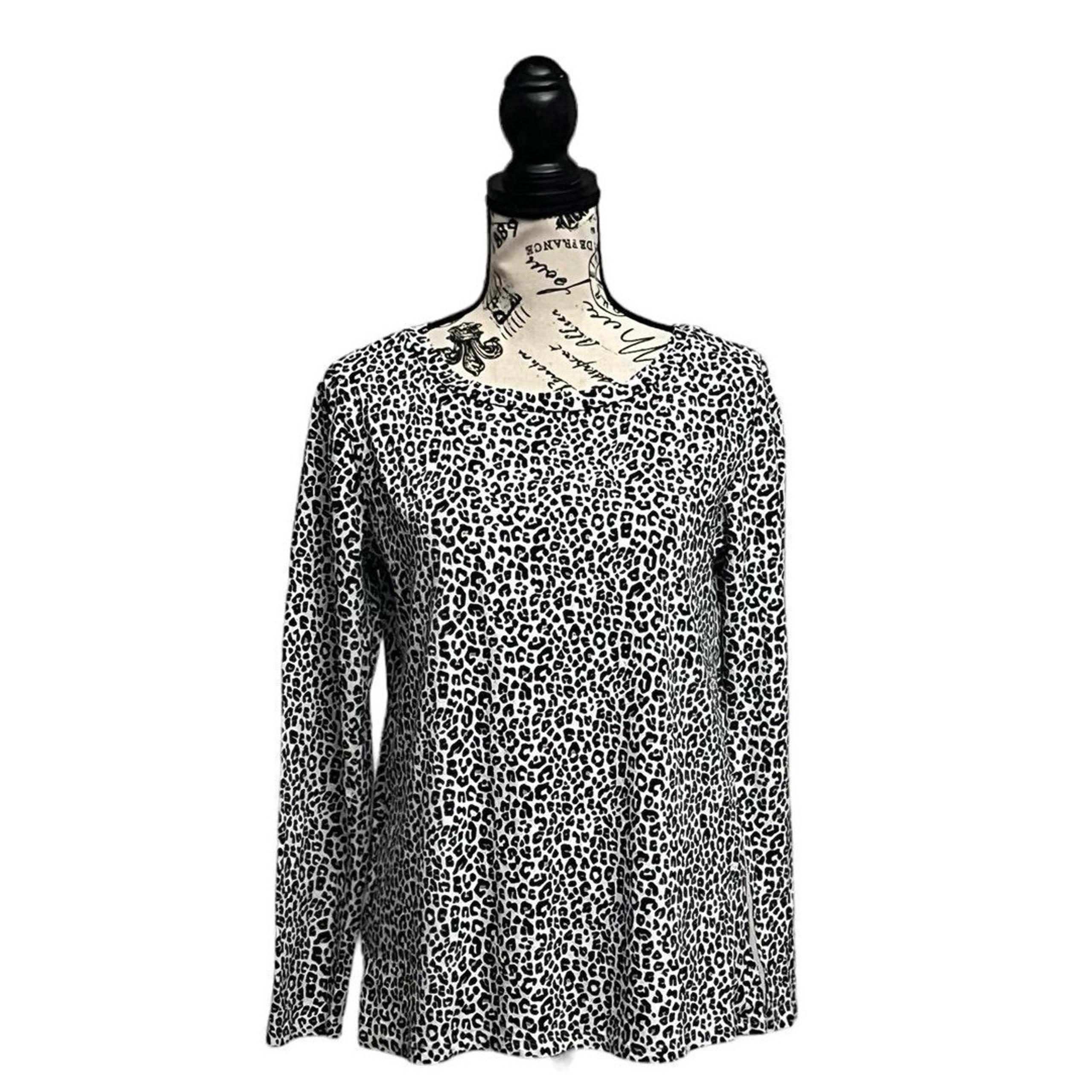 Ann Taylor Loft Womens Leopard Long Sleeve Tshirt Pullover Mob Wife Classic M