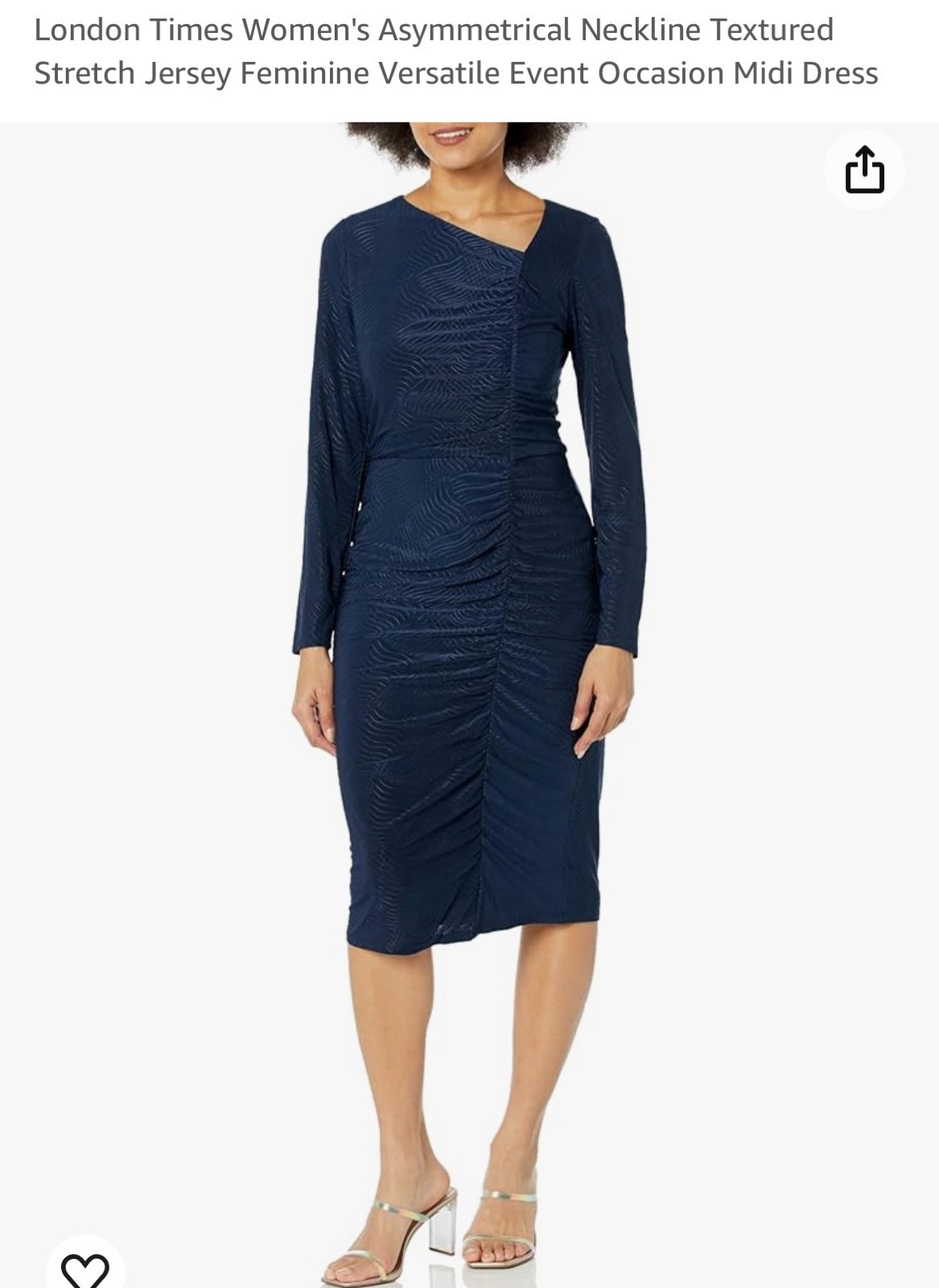 London Times Women's Asymmetrical Neckline Textured Stretch Jersey Feminine Vers