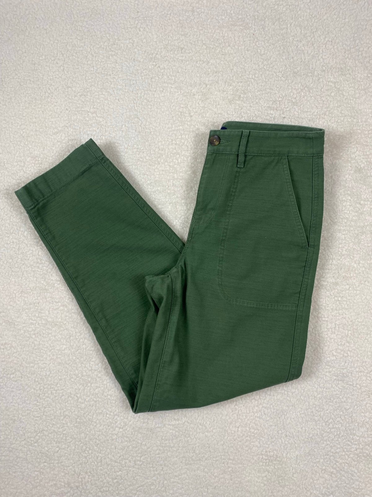 NWOT Women’s J. Crew Green Cotton Camp Ankle Pants Size 0