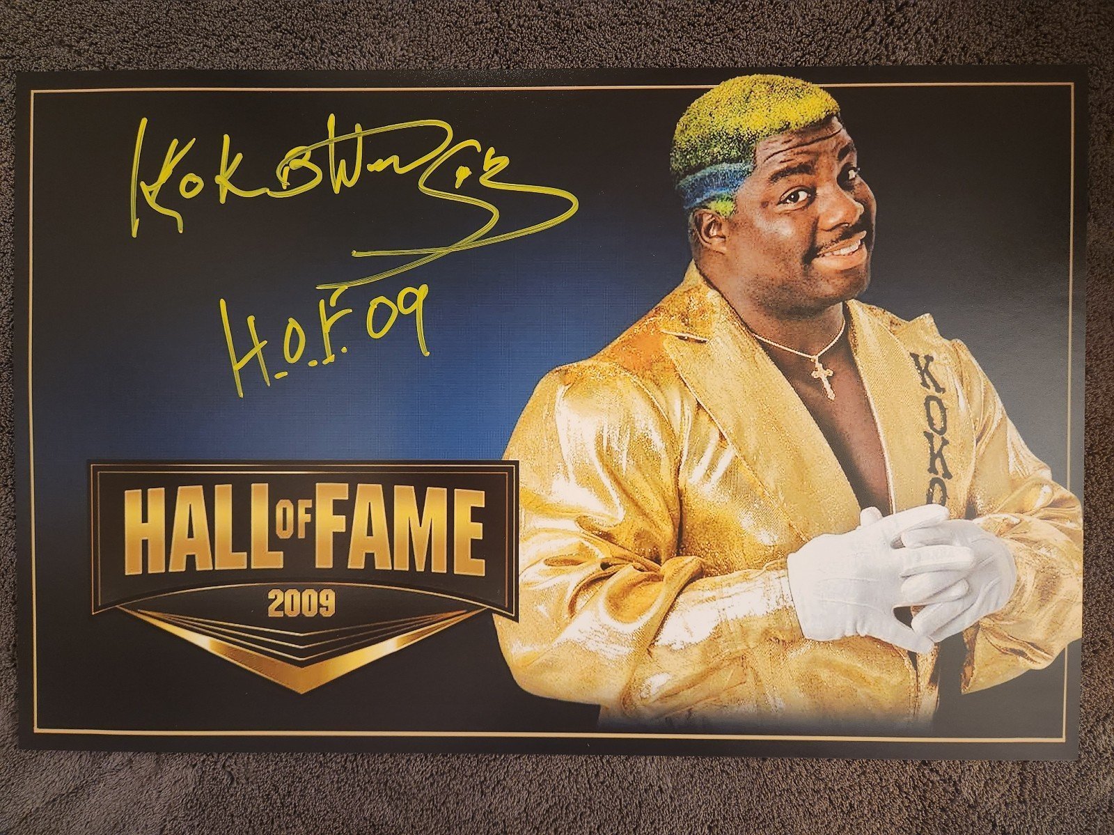 Koko B. Ware Autographed 11x17 WWE Hall of Fame Print