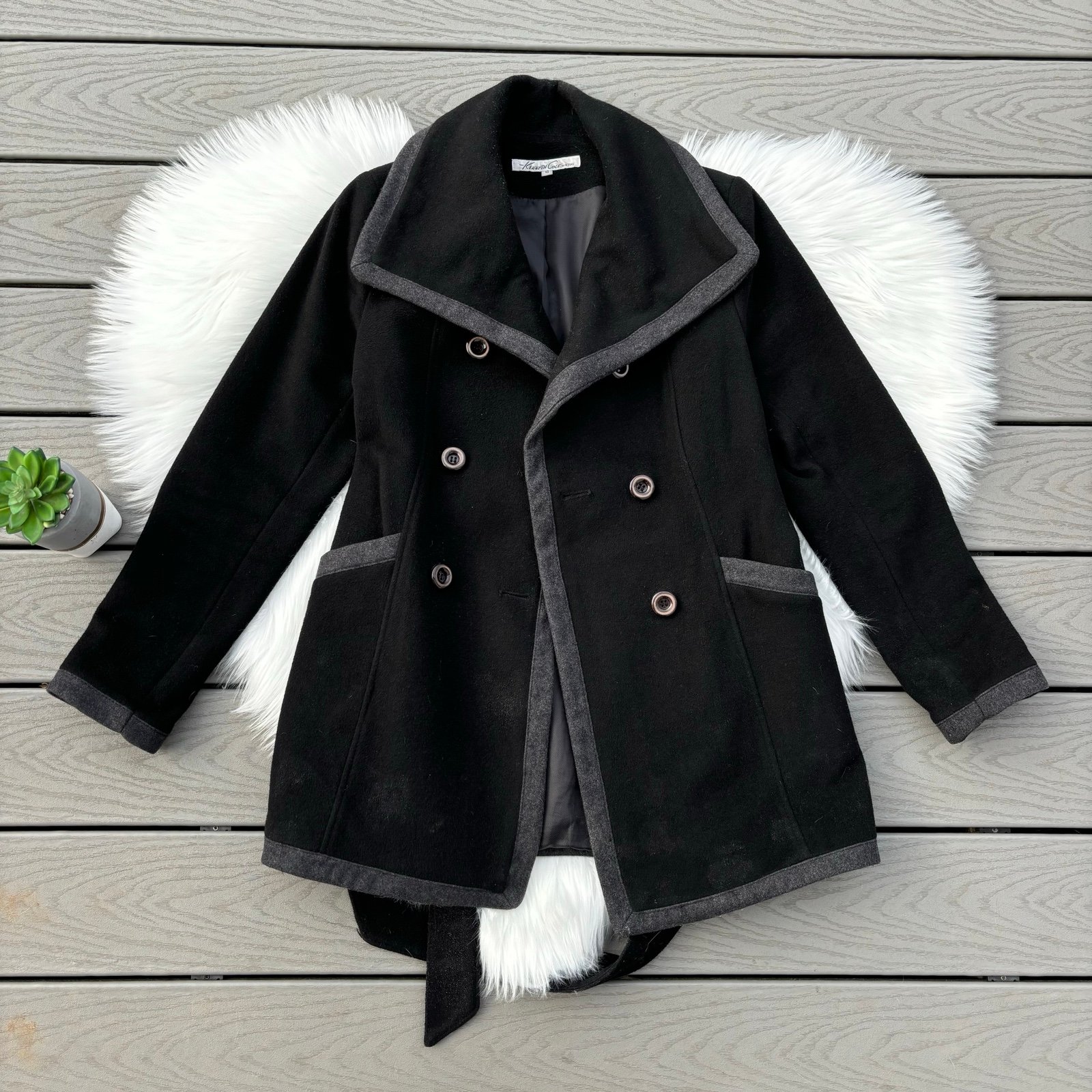 Kenneth Cole Black Pea Coat