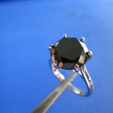 4.90ct 100% REAL NATURAL BLACK DIAMOND RING, CERTIFICATE,FR EE DIA TESTER Size 9