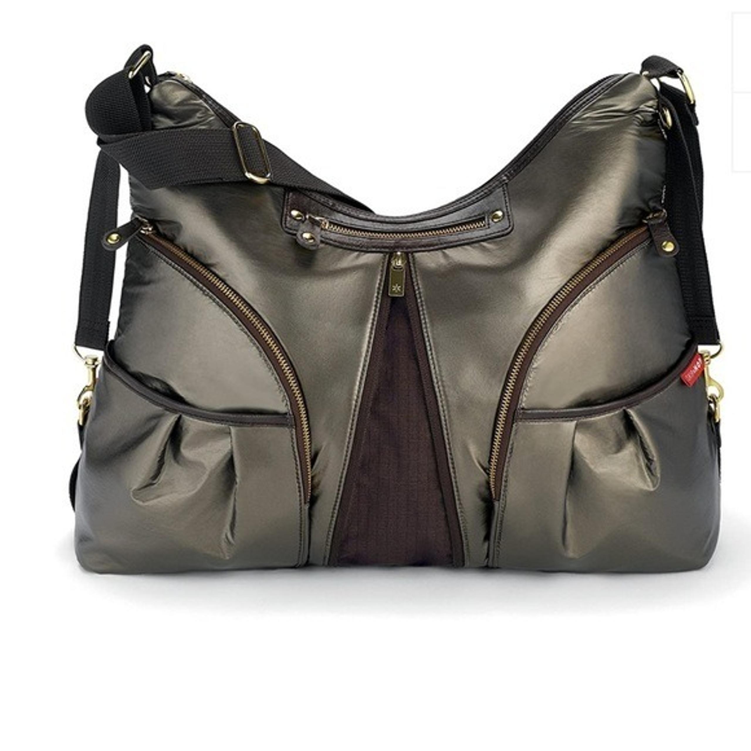 Skip hop versa large diaper bag bronze adjustable pockets GUC