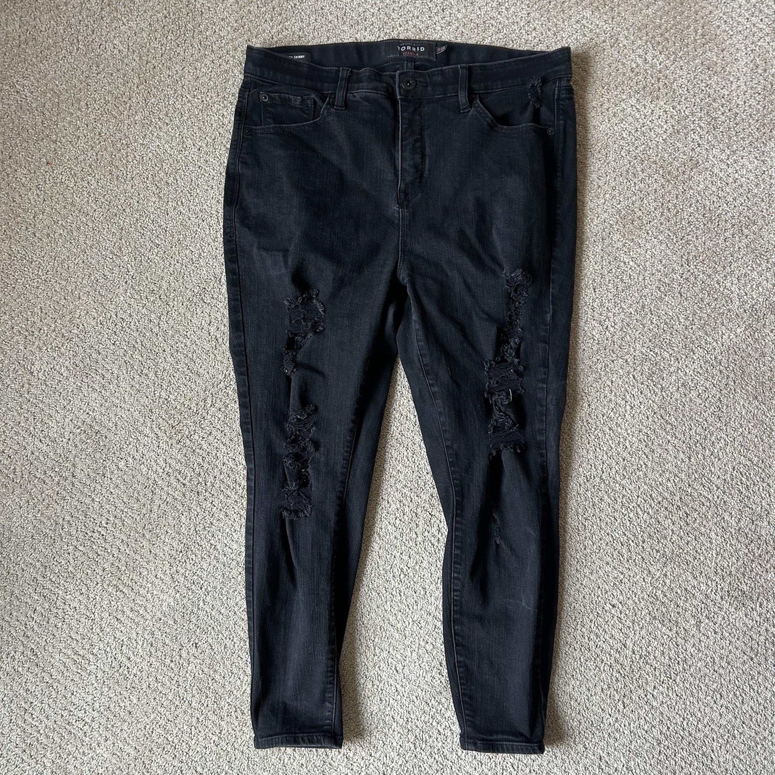 TORRID Premium Denim Jeans Sky High Skinny Women's Stretch Black Size 16S